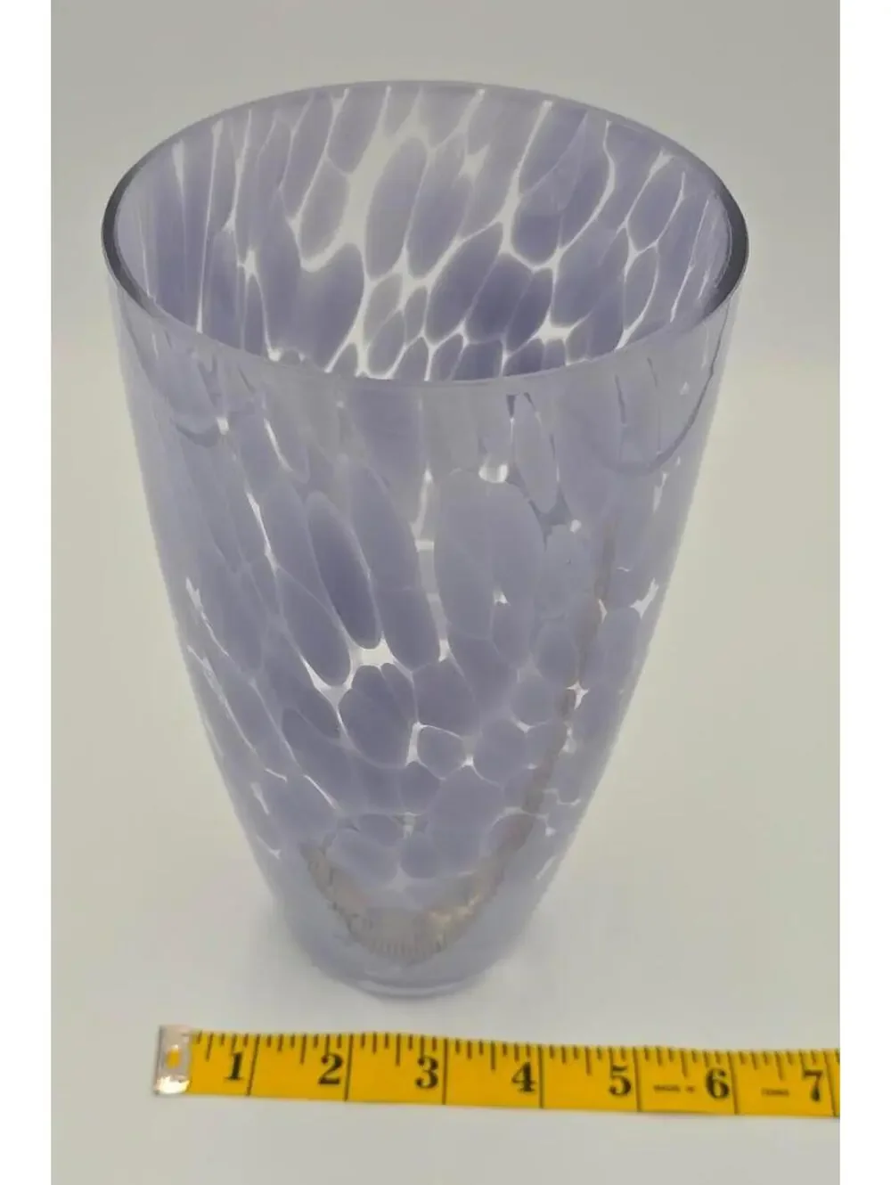 Hand-Blown Lavender Frit Art Glass Vase – Studio Glass Pebble Pattern Vase